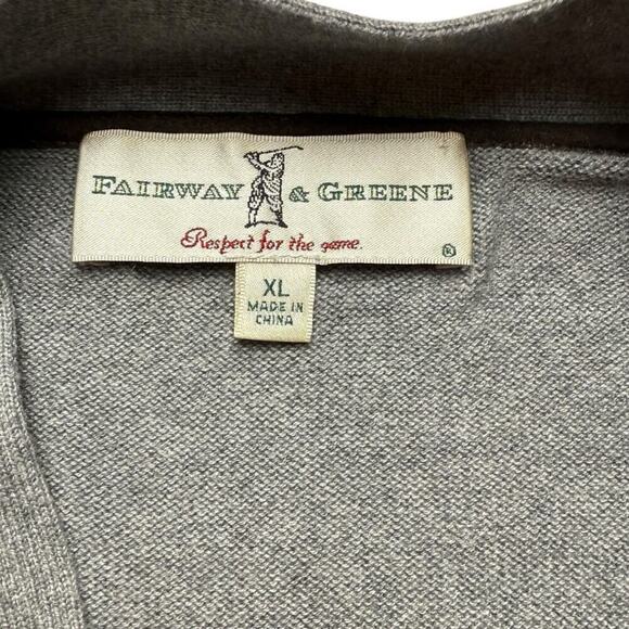 Fairway & Greene Men's Golf Cardigan with Professor Patches Gray XL - Picture 3 of 5